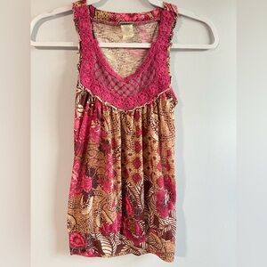 Vintage Made in USA Y2K DayTrip Multicolor Ruffle Top